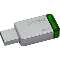 KINGSTON MEMORY 16GB DT50/16G METAL YEŞİL USB3.1 USB BELLEK - 1